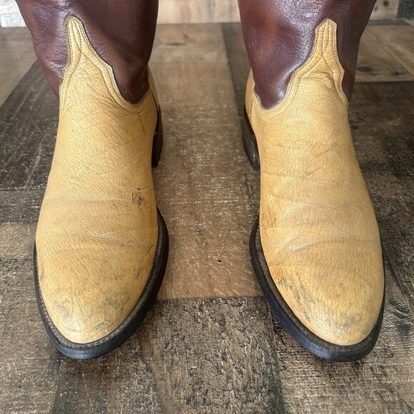 Lucchese Classics L8013 Roper Ostrich Western Cowboy Boots Mens 9 D - Picture 9 of 12
